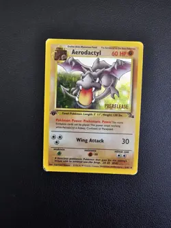 Aerodactyl (Prerelease) 1st Edition Holo Fossil Pokemon Card WOTC 1999 - Image 1