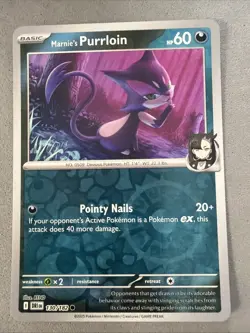 Pokemon TCG * 130 /182 - Marnies Purrloin C Destined Rivals * REVERSE HOLO * NM - Image 1