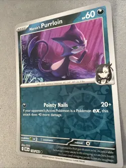 Pokemon TCG * 130 /182 - Marnies Purrloin C Destined Rivals * REVERSE HOLO * NM - Image 2