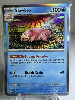 *ERROR* Dotted Line Slowbro 043/198 Scarlet & Violet Base Holo Pokemon TCG NM - Image 1