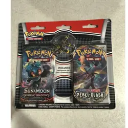Pokemon TCG Burning Shadows 2 Booster Packs with Umbreon Pin - Image 1