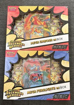 Pokemon Ascended Heroes Mega Feraligatr & Emboar EX Box - Image 1