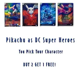 Pikachu As Cosplay DC Comics Super Heroes Non- Pokemon Fan Art **You Pick - Image 1