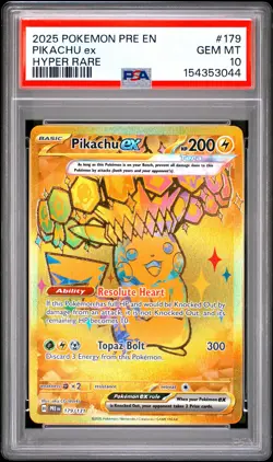 Pokemon Prismatic Evolutions Pikachu ex 179 PSA 10 - Image 1