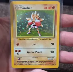 Pokemon TCG Base Set Hitmonchan Holo Rare 7/102 70 HP English NM - Image 1