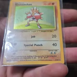 Pokemon TCG Base Set Hitmonchan Holo Rare 7/102 70 HP English NM - Image 2