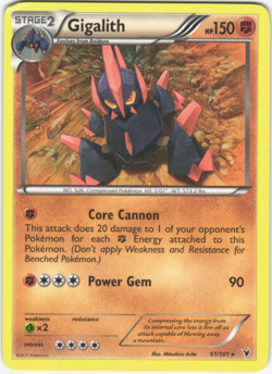 Pokemon -Gigalith - Rare - 61/101 - Noble Victories - NM/M - Image 1