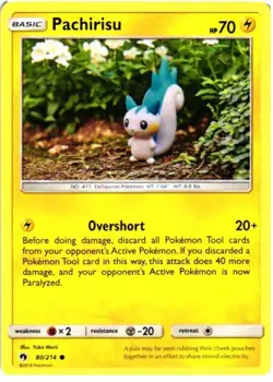 Pachirisu 80/214 Common Lost Thunder Pokemon Near Mint - Image 1