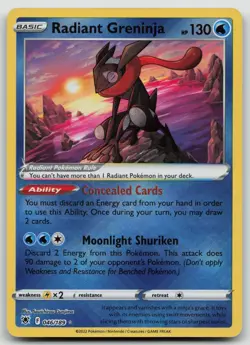 Radiant Greninja 046/189 Radiant Rare Astral Radiance Pokemon Near Mint - Image 1