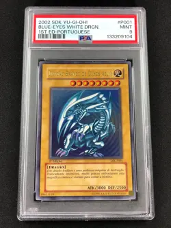 Yugioh 2002 Blue Eyes White Dragon SDK 1st DIK-P001 PSA 9 Ultra Rare!!! - Image 1