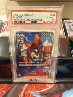 SHANKS 2025 ONE PIECE EN PROMOS PSA MAGAZINE EXCLUSIVE #001 PSA 10 - Image 1