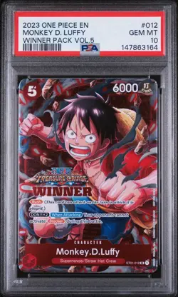 2023 One Piece Monkey D. Luffy Winner Pack Vol.5 012 PSA 10 💎 English Foil Card - Image 1