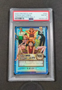2002 Japanese One Piece CHB Holo Straw Hat Crew S82 PSA 8 NM-MT Treasure Vol. 2 - Image 1