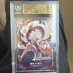 2024 One Piece Chinese Monkey D. Luffy ChinaJoy Promo Gem Mint Foil NEW BGS SLAB - Image 1