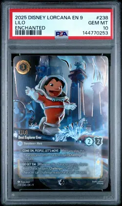 2025 DISNEY LORCANA EN 9-FABLED ENCHANTED #238 LILO - BEST EXPLORER EVER PSA 10 - Image 1