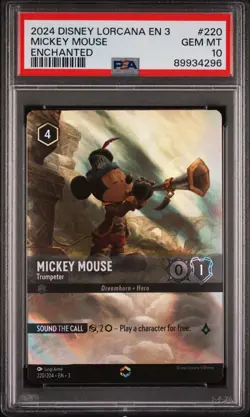 Disney Lorcana Mickey Mouse - Trumpeter Enchanted Holo 220/204 PSA 10 - Image 1