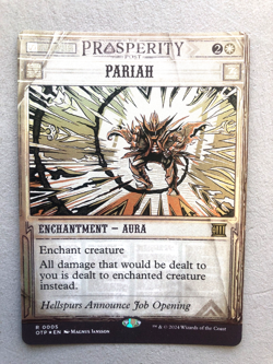 Mtg Carte Magic OTJ Outlaws Thunder Pariah Breaking News FOIL English NM - Image 1