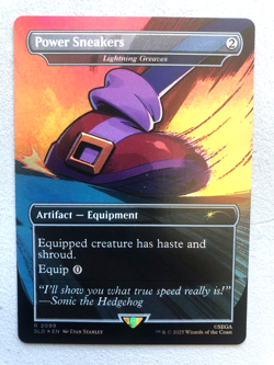 Mtg Carte Magic Secret Lair Sonic Hedgehog Lightning Greaves Power FOIL En NM - Image 1