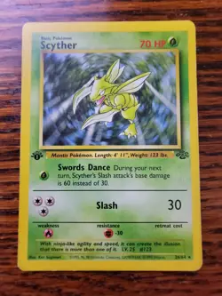 MP Scyther 26/64 Pokemon Jungle 1st Edition - Image 1