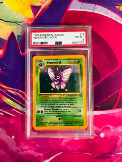 Venomoth 13/64 Holo Jungle English PSA Graded 8 Pokemon TCG - Image 1