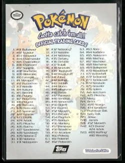 Topps Pokemon Series 1 Black Logo: Pokemon Checklist Foil LP - Image 2