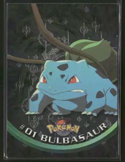 Topps Pokemon TV Animation Series 1 Foil #01 Bulbasaur Black Logo MP - Image 1