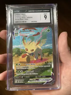 Pokemon Evolving Skies Leafeon VMAX HOLO #205/203 CGC 9.0 Mint - Image 1