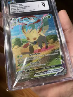 Pokemon Evolving Skies Leafeon VMAX HOLO #205/203 CGC 9.0 Mint - Image 5