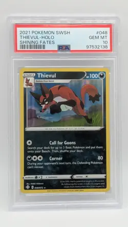 2021 Pokemon SWSH Shining Fates Holo Thievul 48/72 PSA 10 GEM MINT! - Image 1