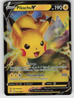 Pikachu V 043/185 Holo V Rare Vivid Voltage Pokemon Holo Near Mint - Image 1