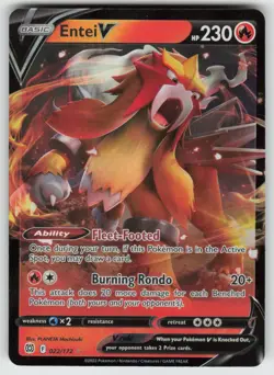 Entei V 022/172 Holo V Rare Brilliant Stars Pokemon Holo Near Mint - Image 1