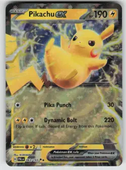 Pikachu ex 063/193 Double Rare Paldea Evolved Pokemon Holo Near Mint - Image 1