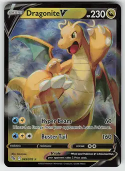 Dragonite V 049/078 Holo V Rare Pokemon GO Pokemon Holo Near Mint - Image 1