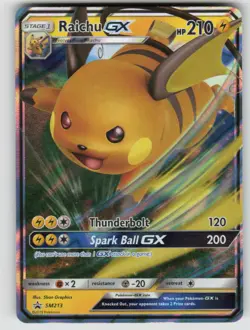 Raichu GX - SM213 Holo Promo Sun & Moon Promo Pokemon Holo Near Mint - Image 1