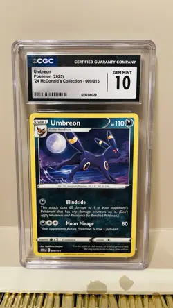 2025 POKEMON MCDONALD'S COLLECTION 009/015 UMBREON CGC 10 GEM MINT - Image 1