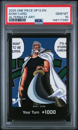 2025 ONE PIECE OP12-LEGACY OF THE MASTER ALTERNATE ART DON!! CARD PSA 10 - Image 1