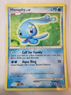 Pokemon TCG Manaphy Holo Rare Card Diamond & Pearl 9/130 2007. LP - Image 1