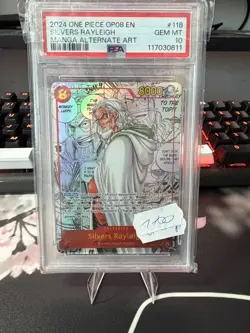 One Piece Card Game Silvers Rayleigh OP08-118 Manga Alternate Art PSA 10 Gem Min - Image 1