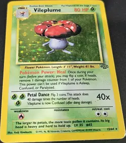 Vileplume 15/64 Jungle Holo Rare Unlimited 1999 WOTC Pokemon Card Vintage LP - Image 5