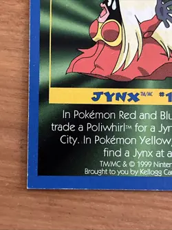Jynx Kellogg's Pokemon Game Tip Cards #124 1999 - Image 5