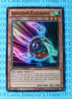Adhesive Explosive WGRT-EN015 Super Rare Yu-Gi-Oh Card Limited Edition New - Image 1