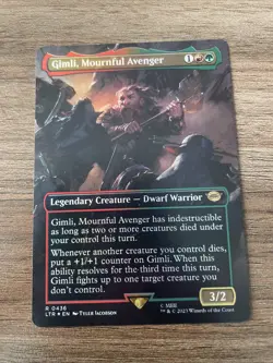 Gimli, Mournful Avenger (Borderless) #436 (Foil) NM Lord of the Rings Magic MTG - Image 1