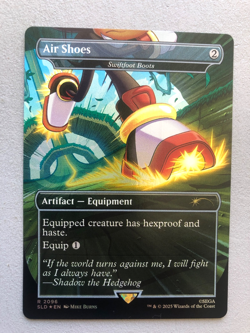 Mtg Carte Magic Secret Lair Sonic Hedgehog Swiftfoot Boots Air Shoes FOIL Eng NM - Image 1