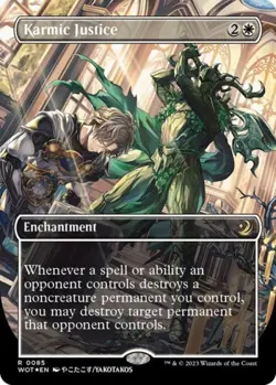 MTG English Karmic Justice (Anime Borderless) (Confetti Foil) NM Foil - Image 1