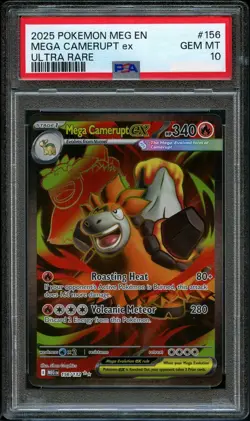 Pokemon Mega Evolution Mega Camerupt ex 156 PSA 10 - Image 1