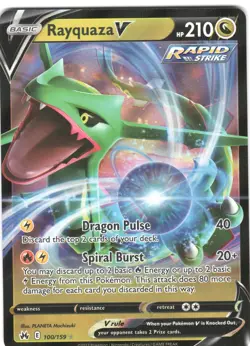 Rayquaza V 100/159 Holo Rare V Crown Zenith Pokemon NM - Image 1