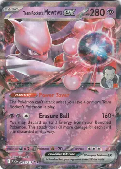 Team Rocket's Mewtwo ex 079/217 Double Rare Ascended Heroes Pokemon NM/M - Image 1