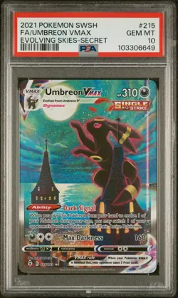 Pokemon 2021 Umbreon VMAX 215/203 Alt Art Evolving Skies GEM MINT PSA 10 - Image 1