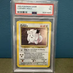 1999 Clefairy 5/102 Holo Rare Pokemon WOTC PSA 7 - Image 1