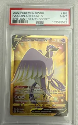 Pokemon Galarian Articuno V (Secret) 181/172 Swsh09: Brilliant Stars Holo PSA 9 - Image 1